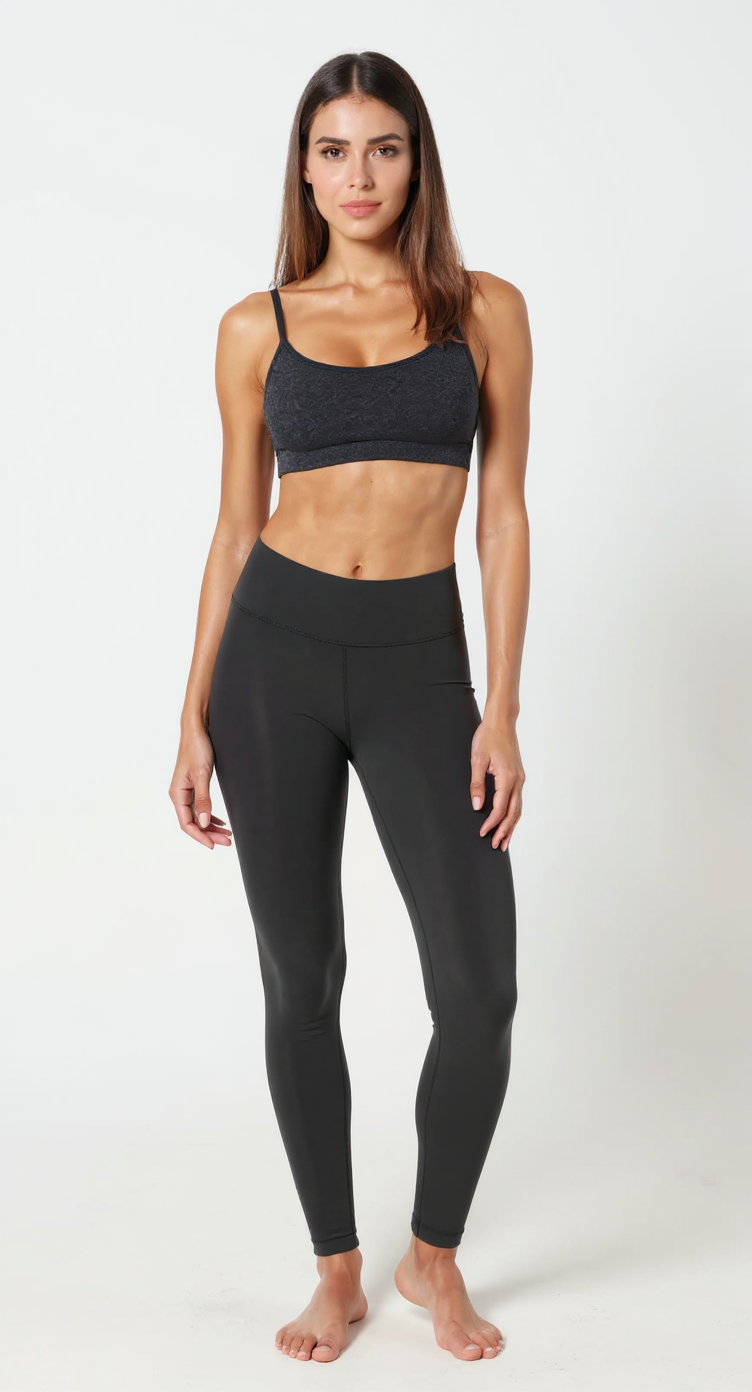 High-Waist Leggings in Shadow Charcoal — The Waistband Comfort Edit style look