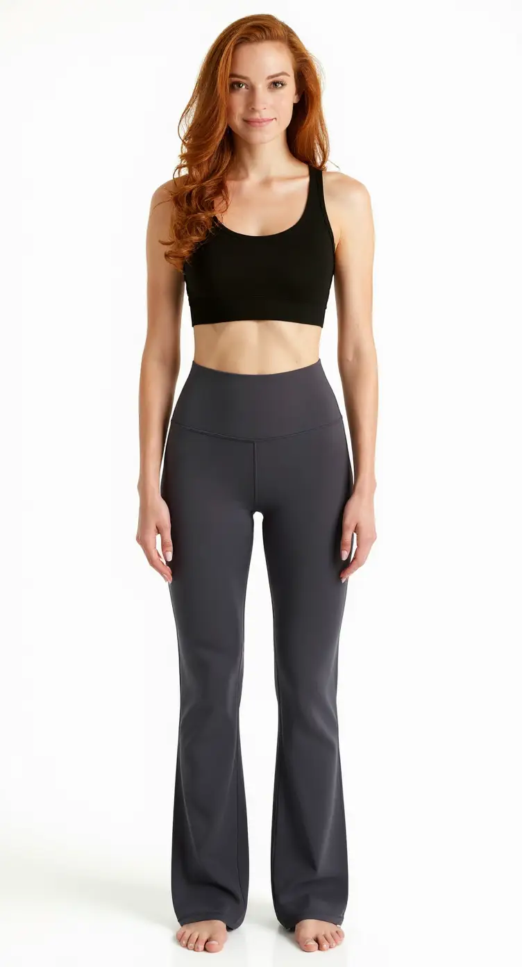 Bootcut Yoga Pants in Shadow Charcoal — The Waistband Comfort Edit style look