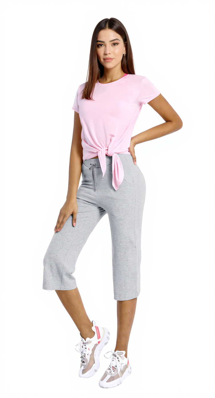 Capri Leggings in Heather Gray — The Waistband Comfort Edit style look